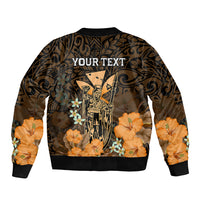 Personalised King Kamehameha Day Hawaii Bomber Jacket Polynesia Tribal Kanaka And Hibiscus Gold LT14 - Polynesian Pride