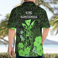 Polynesian Pride King Kamehameha Day Hawaii Hawaiian Shirt Polynesia Tribal Kanaka And Hibiscus Green LT14 - Polynesian Pride