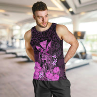 Personalised King Kamehameha Day Hawaii Men Tank Top Polynesia Tribal Kanaka And Hibiscus Pink LT14 - Polynesian Pride