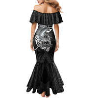 Guam Blue Marlin Fishing Mermaid Dress Guahan Fish Hook Tattoo Black Version LT14 - Polynesian Pride