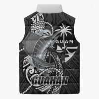 Guam Blue Marlin Fishing Sleeveless Puffer Jacket Guahan Fish Hook Tattoo Black Version LT14 - Polynesian Pride