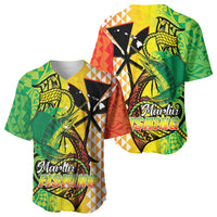 Hawaii Blue Marlin Fishing Baseball Jersey Hawaiian Kanaka Kakau Reggae LT14 - Polynesian Pride