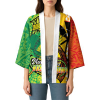 Hawaii Blue Marlin Fishing Kimono Hawaiian Kanaka Kakau Reggae