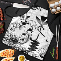 Japan And Hawaii Apron Sakura Koi Fish Hawaiian Lei Kanaka - Polynesian Pride