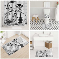 Japan And Hawaii Bathroom Set Sakura Koi Fish Hawaiian Lei Kanaka - Polynesian Pride