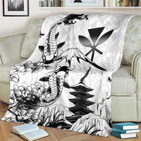 Japan And Hawaii Blanket Sakura Koi Fish Hawaiian Lei Kanaka - Polynesian Pride
