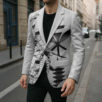 Japan And Hawaii Blazer Sakura Koi Fish Hawaiian Lei Kanaka - Polynesian Pride