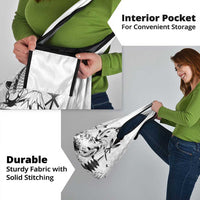 Japan And Hawaii Grocery Bag Sakura Koi Fish Hawaiian Lei Kanaka - Polynesian Pride