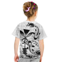 Japan And Hawaii Kid T Shirt Sakura Koi Fish Hawaiian Lei Kanaka LT14 - Polynesian Pride