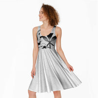 Japan And Hawaii Midi Dress Sakura Koi Fish Hawaiian Lei Kanaka - Polynesian Pride