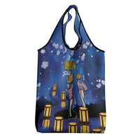 Japan Obon Festival Grocery Bag Sakura Lanterns With Bon Dance - Polynesian Pride