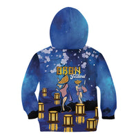 Japan Obon Festival Kid Hoodie Sakura Lanterns With Bon Dance - Polynesian Pride
