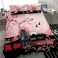 Personalised Japan Samurai Warrior Bedding Set Japanese Cherry Blossom Polynesian Pattern - Polynesian Pride