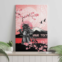 Personalised Japan Samurai Warrior Canvas Wall Art Japanese Cherry Blossom Polynesian Pattern - Polynesian Pride