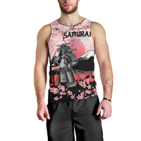 Personalised Japan Samurai Warrior Men Tank Top Japanese Cherry Blossom Polynesian Pattern - Polynesian Pride
