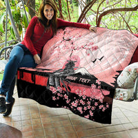 Personalised Japan Samurai Warrior Quilt Japanese Cherry Blossom Polynesian Pattern - Polynesian Pride