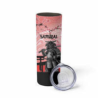 Personalised Japan Samurai Warrior Skinny Tumbler Japanese Cherry Blossom Polynesian Pattern LT14 - Polynesian Pride