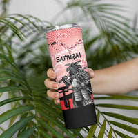 Personalised Japan Samurai Warrior Skinny Tumbler Japanese Cherry Blossom Polynesian Pattern LT14 - Polynesian Pride