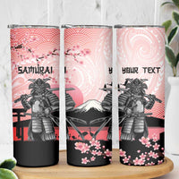 Personalised Japan Samurai Warrior Skinny Tumbler Japanese Cherry Blossom Polynesian Pattern LT14 - Polynesian Pride