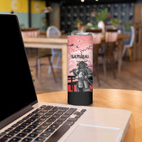 Personalised Japan Samurai Warrior Skinny Tumbler Japanese Cherry Blossom Polynesian Pattern LT14 - Polynesian Pride