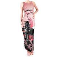 Personalised Japan Samurai Warrior Tank Maxi Dress Japanese Cherry Blossom Polynesian Pattern - Polynesian Pride