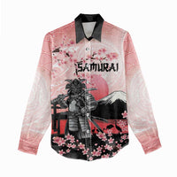 Personalised Japan Samurai Warrior Women Casual Shirt Japanese Cherry Blossom Polynesian Pattern - Polynesian Pride