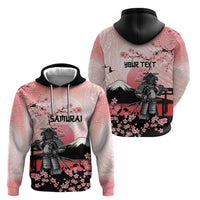 Personalised Japan Samurai Warrior Zip Hoodie Japanese Cherry Blossom Polynesian Pattern - Polynesian Pride
