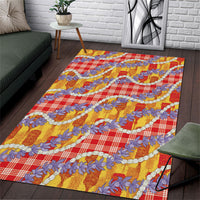 Hawaii Kahili Palaka Motifs Area Rug Hawaiian Honohono Pikake Lei