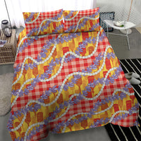 Hawaii Kahili Palaka Motifs Bedding Set Hawaiian Honohono Pikake Lei