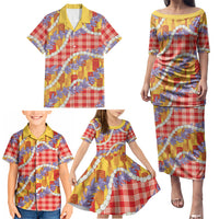 Hawaii Kahili Palaka Motifs Family Matching Puletasi and Hawaiian Shirt Hawaiian Honohono Pikake Lei LT14 - Polynesian Pride