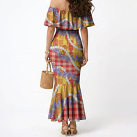 Hawaii Kahili Palaka Motifs Mermaid Dress Hawaiian Honohono Pikake Lei LT14 - Polynesian Pride