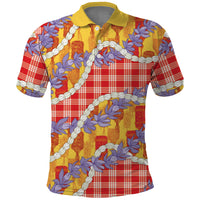 Hawaii Kahili Palaka Motifs Polo Shirt Hawaiian Honohono Pikake Lei