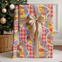 Hawaii Kahili Palaka Motifs Wrapping Paper Hawaiian Honohono Pikake Lei
