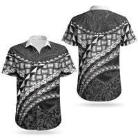 Hawaii Lauhala Tattoo Couples Matching Short Sleeve Bodycon Dress and Hawaiian Shirt Hawaiian Hala Leaf Weaving LT14 - Polynesian Pride