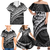 Hawaii Lauhala Tattoo Family Matching Off Shoulder Maxi Dress and Hawaiian Shirt Hawaiian Hala Leaf Weaving LT14 - Polynesian Pride