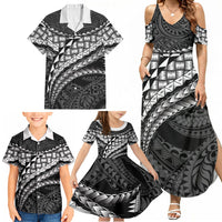 Hawaii Lauhala Tattoo Family Matching Summer Maxi Dress and Hawaiian Shirt Hawaiian Hala Leaf Weaving LT14 - Polynesian Pride