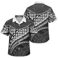 Hawaii Lauhala Tattoo Family Matching Tank Maxi Dress and Hawaiian Shirt Hawaiian Hala Leaf Weaving LT14 Son's Shirt Black - Polynesian Pride
