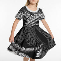 Hawaii Lauhala Tattoo Kid Short Sleeve Dress Hawaiian Hala Leaf Weaving LT14 - Polynesian Pride