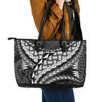 Hawaii Lauhala Tattoo Leather Tote Bag Hawaiian Hala Leaf Weaving