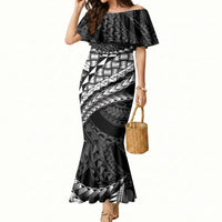 Hawaii Lauhala Tattoo Mermaid Dress Hawaiian Hala Leaf Weaving LT14 Women Black - Polynesian Pride