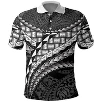 Hawaii Lauhala Tattoo Polo Shirt Hawaiian Hala Leaf Weaving LT14 Black - Polynesian Pride