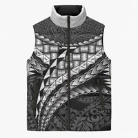 Hawaii Lauhala Tattoo Sleeveless Puffer Jacket Hawaiian Hala Leaf Weaving