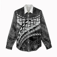 Hawaii Lauhala Tattoo Women Casual Shirt Hawaiian Hala Leaf Weaving