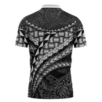 Hawaii Lauhala Tattoo Zipper Polo Shirt Hawaiian Hala Leaf Weaving LT14 - Polynesian Pride