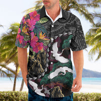 Hawaiian and Japanese Culture Hawaiian Shirt Crane Sakura Hibiscus Tropical Vibes LT14 - Polynesian Pride