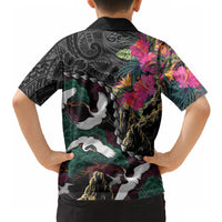 Hawaiian and Japanese Culture Hawaiian Shirt Crane Sakura Hibiscus Tropical Vibes LT14 - Polynesian Pride