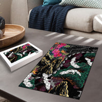 Hawaiian and Japanese Culture Puzzle Crane Sakura Hibiscus Tropical Vibes