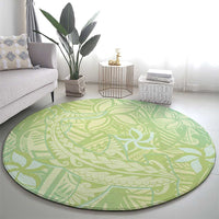 Baby Green Gradient Polynesia Round Carpet Hawaiian Tribal Hammerhead Shark Tattoo LT14 - Polynesian Pride