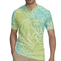 Baby Green Gradient Polynesia Rugby Jersey Hawaiian Tribal Hammerhead Shark Tattoo