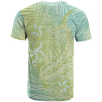 Baby Green Gradient Polynesia T Shirt Hawaiian Tribal Hammerhead Shark Tattoo
